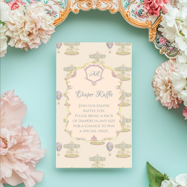 Fairytale Vintage Amusement Park Baby Shower Enclosure Card (Creator Uploaded)