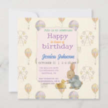 "Fairytale Vintage Amusement Park" Invitation