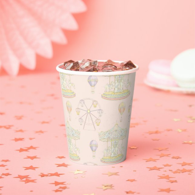 Fairytale Vintage Amusement Park Paper Cups (Insitu)