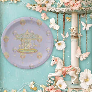 Fairytale Vintage Amusement Park Paper Plate
