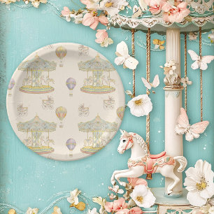 Fairytale Vintage Amusement Park Paper Plate