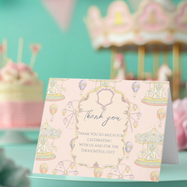 Fairytale Vintage Amusement Park Thank You Card (Creator Uploaded)