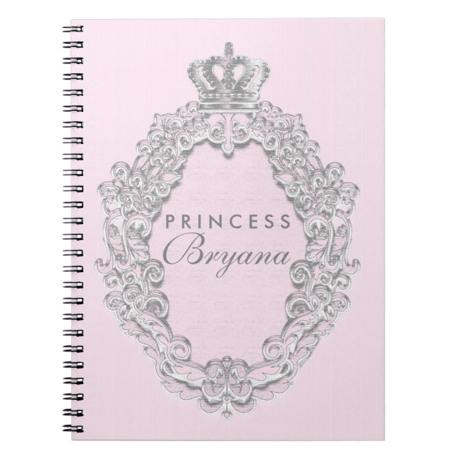 Fairytale Vintage Pink Princess Notebook Journal (Front)