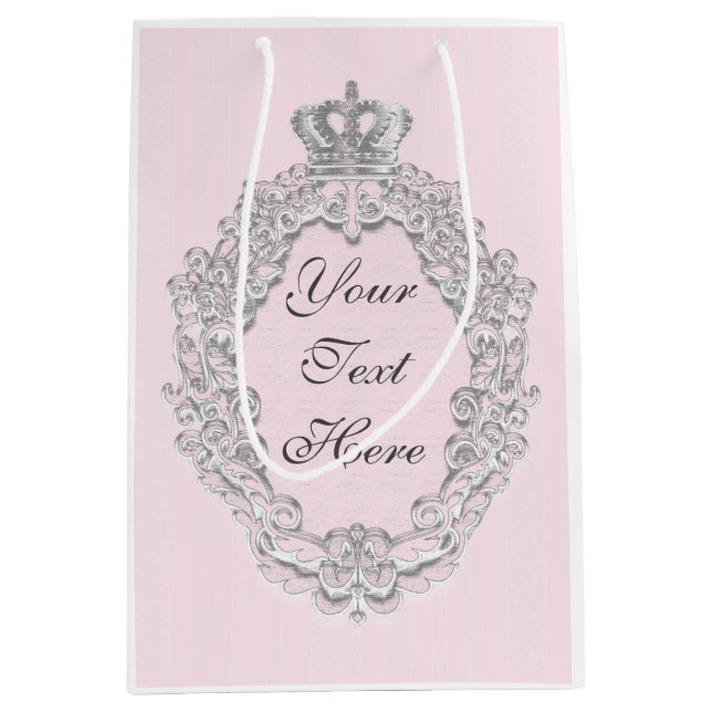 Fairytale Vintage Princess Crown Personalised Bag (Front)