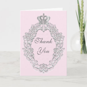 Fairytale Vintage Princess Thank You Fold Card