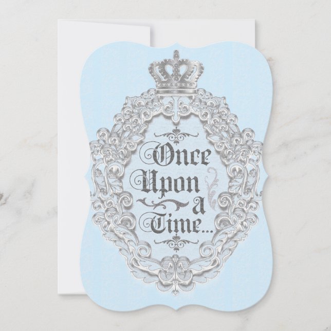 Fairytale Vintage Storybook Blue Invitation (Front)