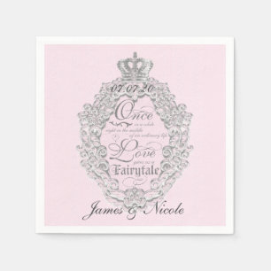 Fairytale Vintage Wedding Pink Elegant Napkins
