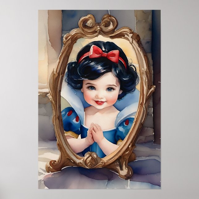 Fairytale Watercolor Baby Snow White Poster (Front)
