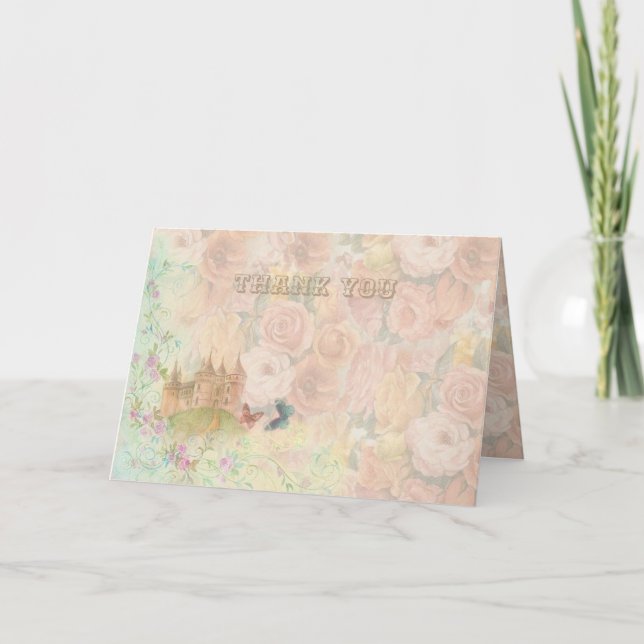 Fairytale Wedding Custom Thank You Card (Front)