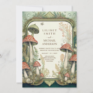 Fairytale Wedding Fairycore Mushrooms Forest  Invitation