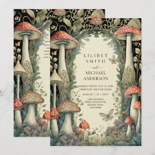 Fairytale Wedding Fairycore Mushrooms Forest  Invitation