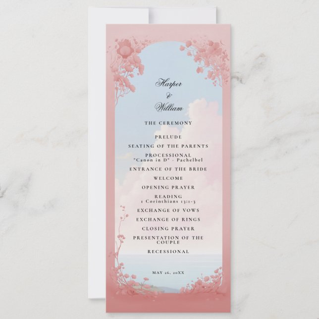 Fairytale wedding program invitation (Front)