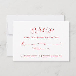 Fairytale Wedding RSVP - Red Text