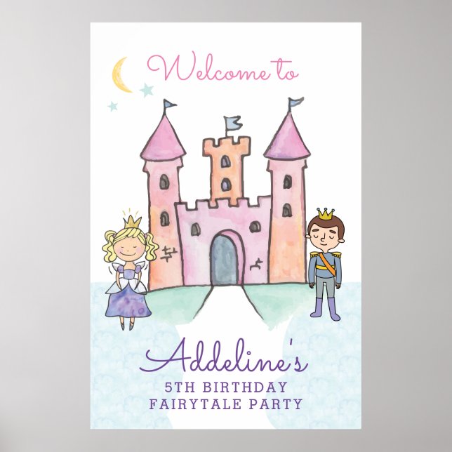 Fairytale Welcome Sign, Princess Poster (Front)