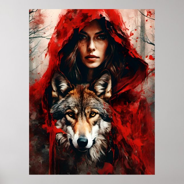Fairytale Woman and a Wolf  Poster (Front)