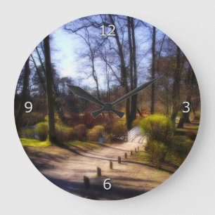 Fairytale Woodland Trail And Bridge Large Clock