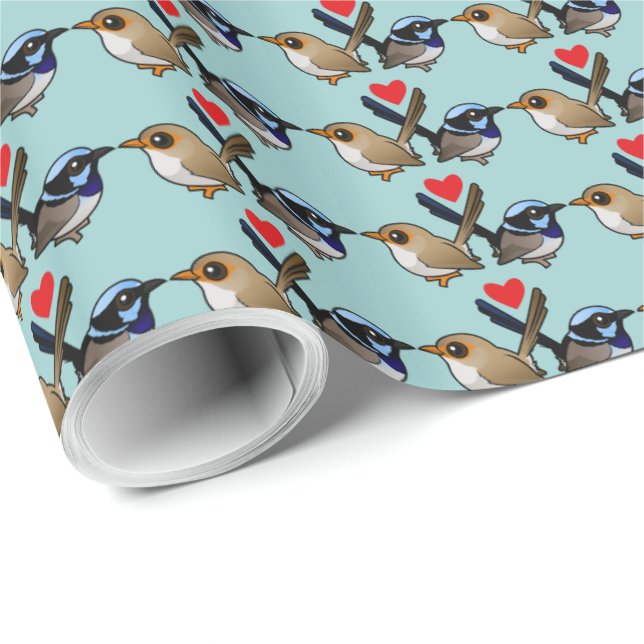 Fairywrens in Love Wrapping Paper (Roll Corner)
