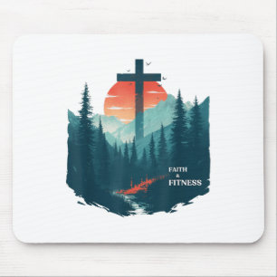 Faith & Fitness Christian - Workout Motivation Mouse Mat