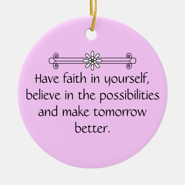 Faith and Belief Ceramic Tree Decoration (Front)
