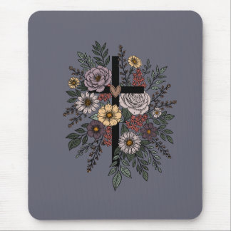 Faith and Flowers Mouse Mat