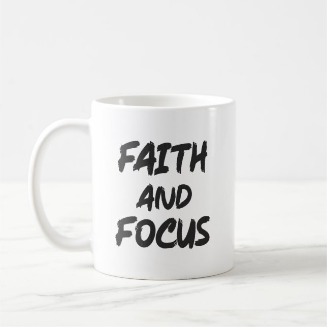 Faith and Focus - Christian Hustle Success Gym Coffee Mug (Left)