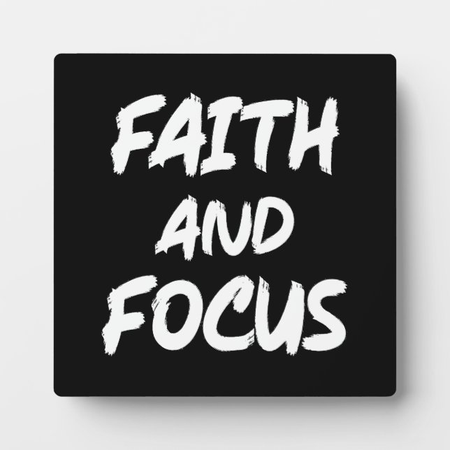 Faith and Focus - Christian Hustle Success Gym Plaque (Front)