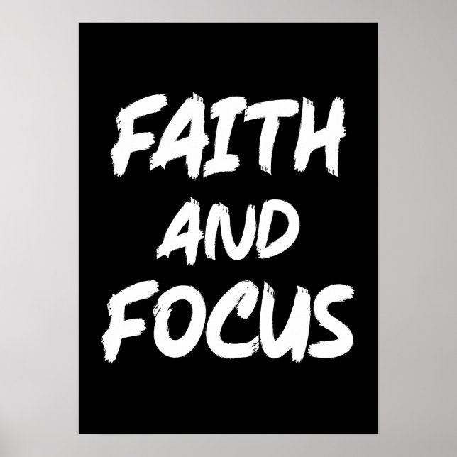 Faith and Focus - Christian Hustle Success Gym Poster (Front)