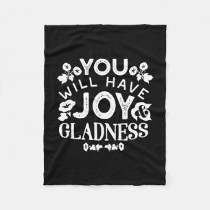 Faith and Happiness – Joy and Gladness Quotes Fleece Blanket