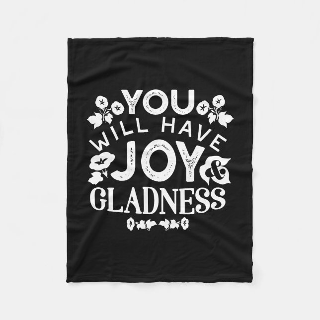 Faith and Happiness – Joy and Gladness Quotes Fleece Blanket (Front)