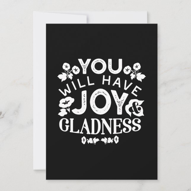 Faith and Happiness – Joy and Gladness Quotes Holiday Card (Front)