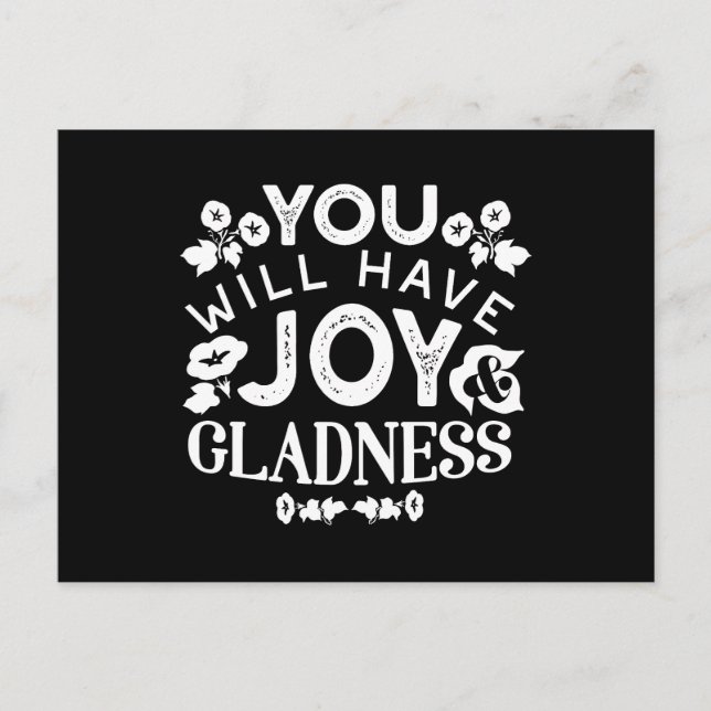 Faith and Happiness – Joy and Gladness Quotes Holiday Postcard (Front)