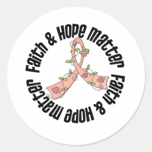 Faith and Hope Matter - Uterine Cancer Classic Round Sticker