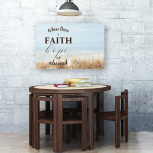 Faith and Hope Quote Beach Inspirational Poster