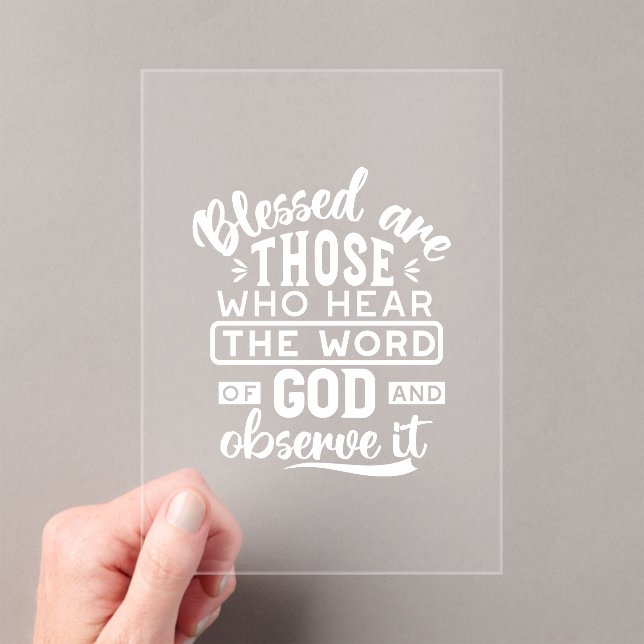 Faith and Obedience – Inspirational Scripture Acrylic Invitations (Insitu (Handheld))