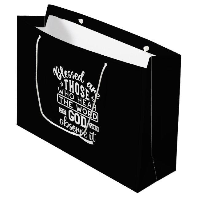 Faith and Obedience – Inspirational Scripture Large Gift Bag (Front Angled)