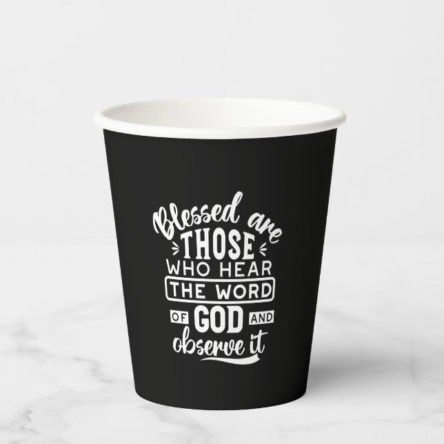 Faith and Obedience – Inspirational Scripture Paper Cups (Front)