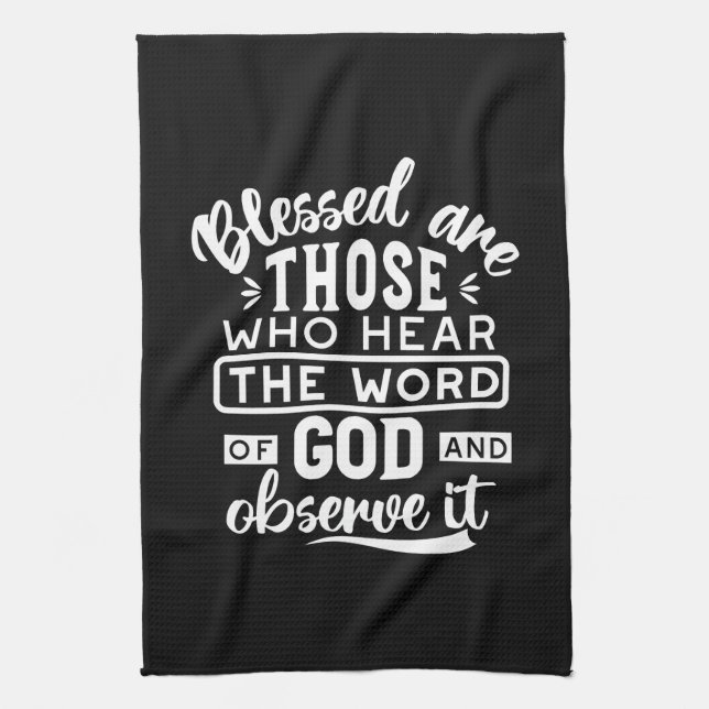Faith and Obedience – Inspirational Scripture Tea Towel (Vertical)