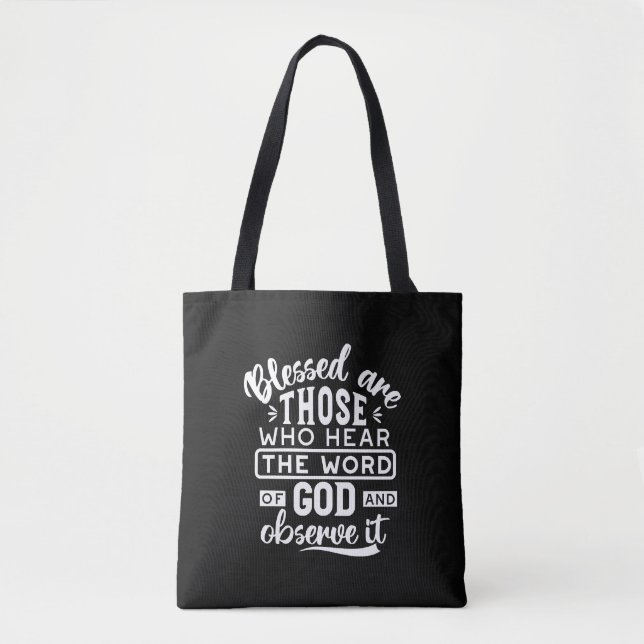 Faith and Obedience – Inspirational Scripture Tote Bag (Front)