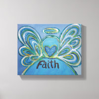 Faith Angel Word Art Painting Wrapped Canvas