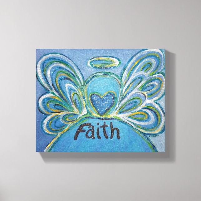 Faith Angel Word Art Painting Wrapped Canvas (Front)