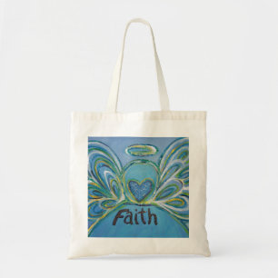 Faith Angel Word Art Tote Bag