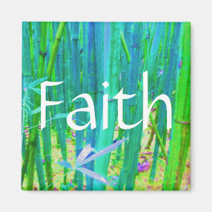 Faith Bamboo Blue and Green Magnet