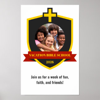 Faith Banner Christian Shield with Cross VBS 2026 Poster