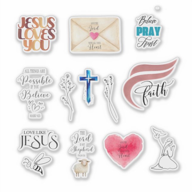 Faith Based Bible Journalling Stickers (Front)