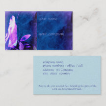 Faith based business card, praying figure on blue