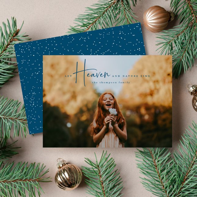Faith Based Christmas Photo Card in Navy (Creator Uploaded)