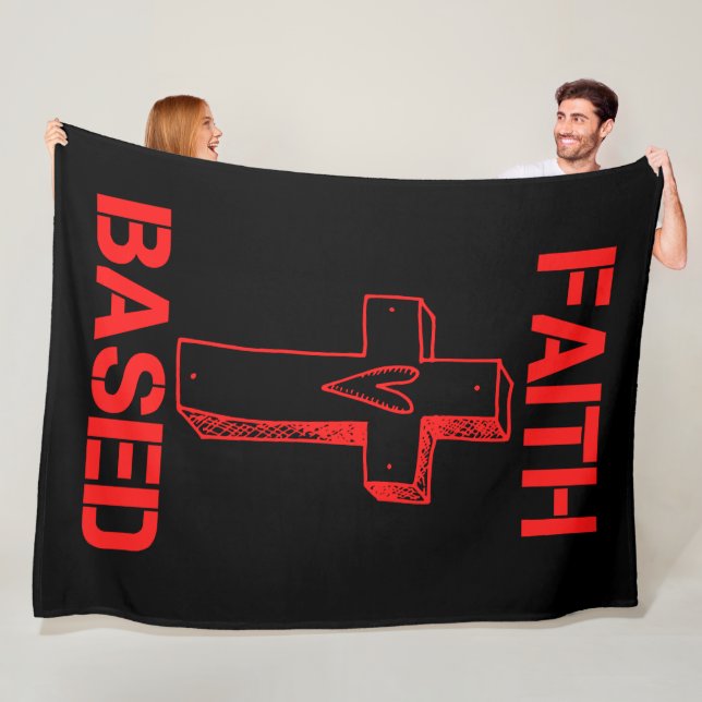 Faith Based Cross And Heart Fleece Blanket (In Situ)