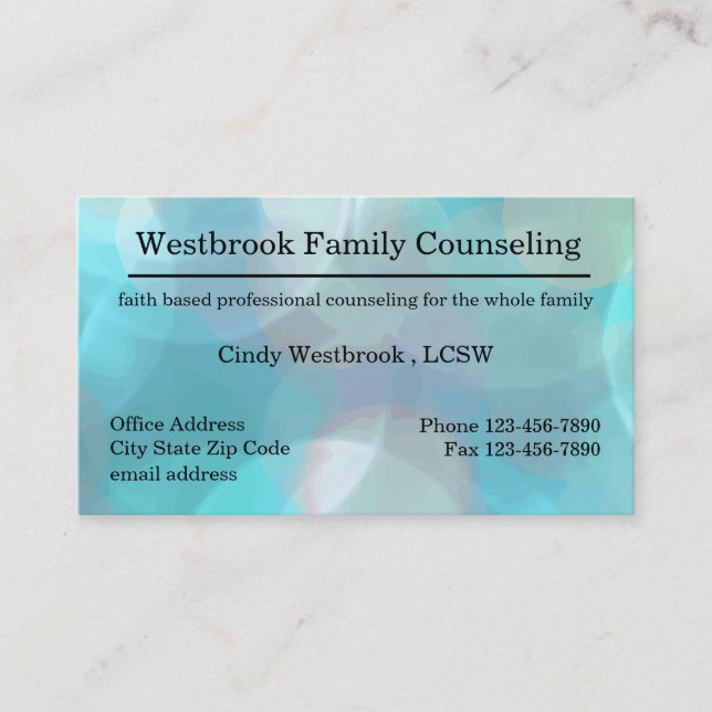 Faith Based Family Counseling Business Card (Front)