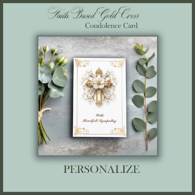 Faith Based Gold Cross Condolence Card (Creator Uploaded)