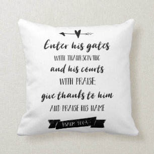 Faith based Psalms Christian Scripture Typography Cushion